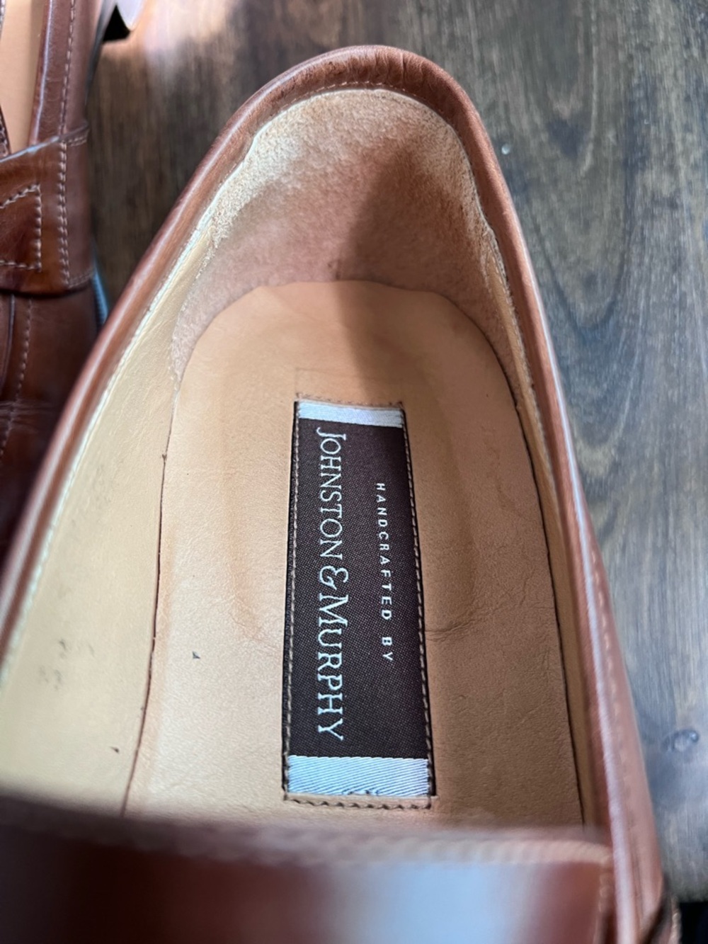 Johnston & Murphy Handcrafted in Italy Brown Leather Tassel Loafers 10 M - Picture 14 of 16